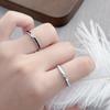 Galaxy Ember Free Enamel Dripping Oil Black And White Couple Starlight Opening Ring Light Luxury Pair Ring Temperament Valentine'S Day Index Finger