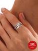 925 Sterling Silver Dazzling Interlocking Loops Zircon Ring for Women Anniversary Fashion Personalized High Quality Fine Jewelry