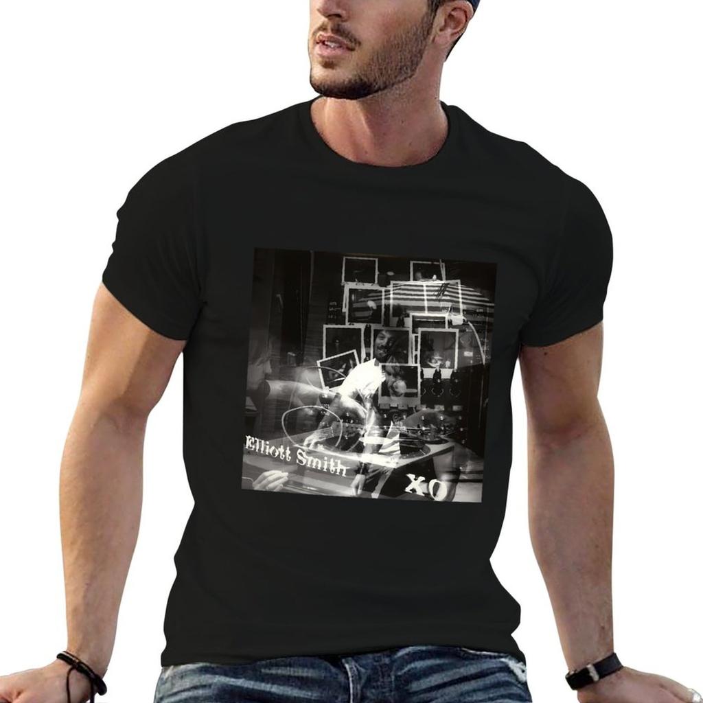 Elliott Smith Xo T-Shirt T-Shirt Für Unisex T-Shirts Für Unisex Grafik-T-Shirts Schwarzes Baumwoll-T-Shirt Einfach Für Unisex Paket T-Shirt