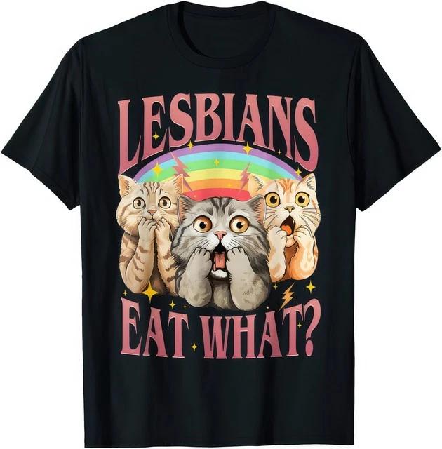 Le Lesbiche Mangiano Cosa!? Maglietta Mese dell'Orgoglio LGBT