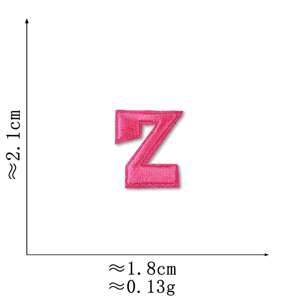 Pink Embroidered Alphabet Patch for Clothing Decoration
