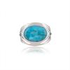 Blue Mohave Turquoise Ring: Sterling Silver Boho Statement Ring