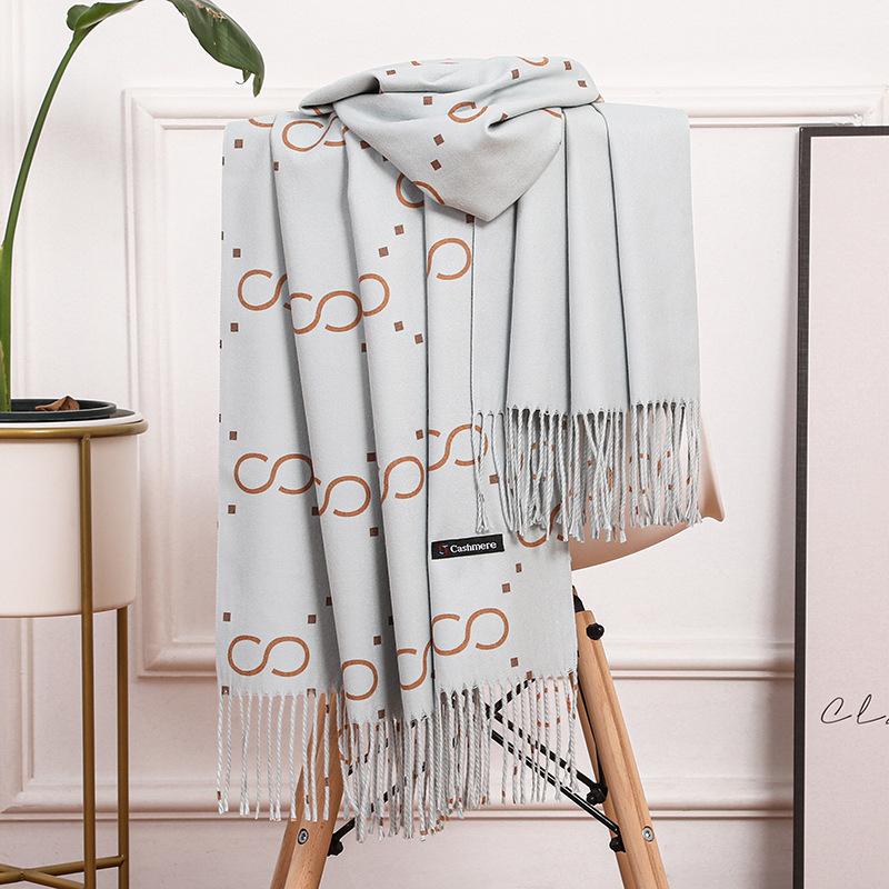 Cotton Scarf Women's Winter Imitation Cashmere Scarf Women's Shawl Double Sided New Wool Scarf