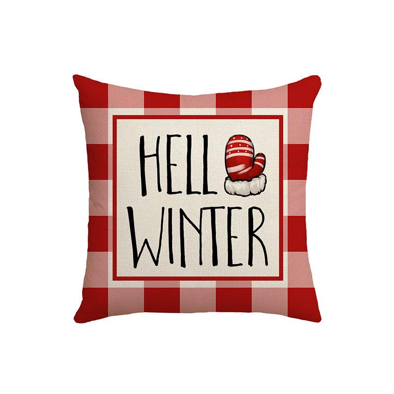 New Autumn Printed Pillow Cover Linen Printed Letters Home Living Room Sofa Cushion Pillow Cover