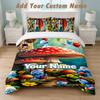 Bedding Set 1 Duvet Cover 2 Pillowcases Smurfs Print Soft Bed Linen Bedroom Decor