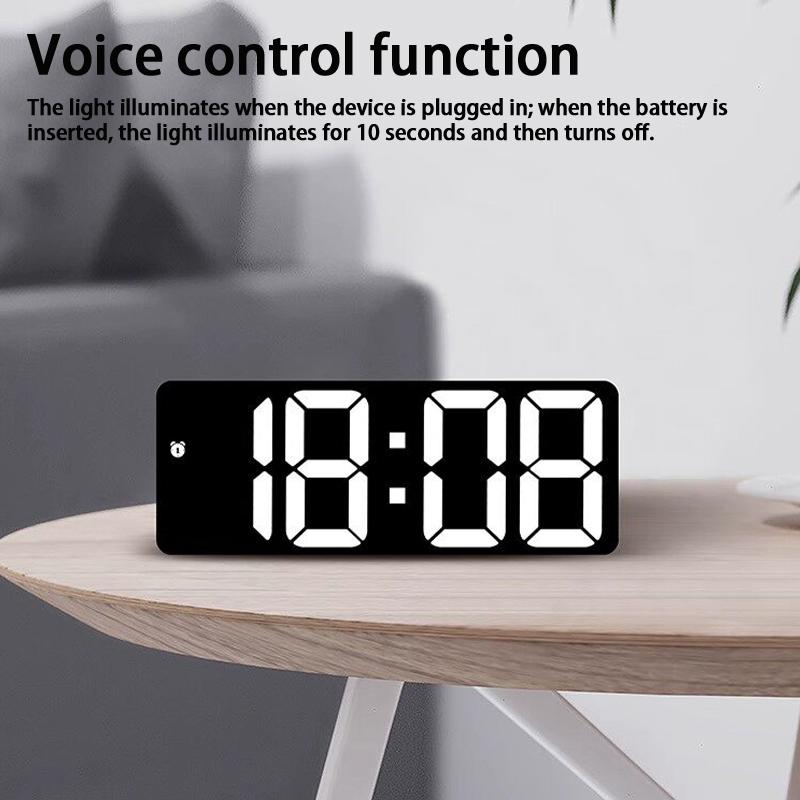 Led Mini Mirror Alarm Clock Electronic Digital Alarm Clock Digital Table Clock Room Desk Decorating Smart Small Tools Home