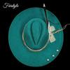 9.5 Cm Wide Brim Suede Hat for Men Women Feather Fedoras Flat Hat Jazz Hat Felt Hat Gentlemen Top Hats Fedora Sombrero Hombre