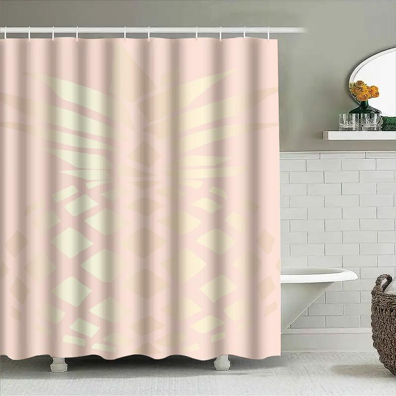 Gold Pineapple Shower Curtain Luxurious Pink Bath Decor With Modern Design For Home Decoration Size: 69X72 Inches (Lxw)