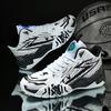 New Basketball Shoes Men'S Shoes Youth Sports Shoes Student Shock Absorption Non-Slip Wear-Resistant High-Top Actual Combat Blue Sneakers