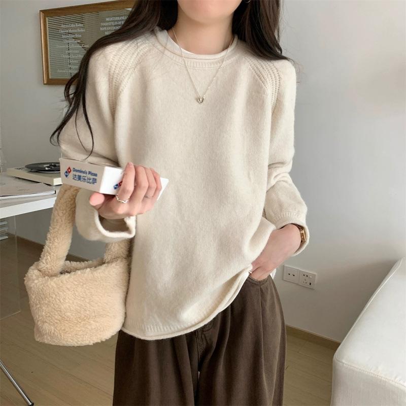 Gemütlicher Strickpullover im koreanischen Stil für Damen - Weich, Warm, Lockerer Schnitt