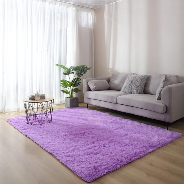 Plush Pink Carpet Living Room Decoration Fluffy Rug Thick Bedroom Carpets Anti -Slip Floor Soft Lounge Rugs Solid Large Carpets