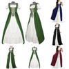 Medieval Themed Costume Dress With Linen Blend Fabric And Flared Skirt For Cosplayers And Enthusiasts