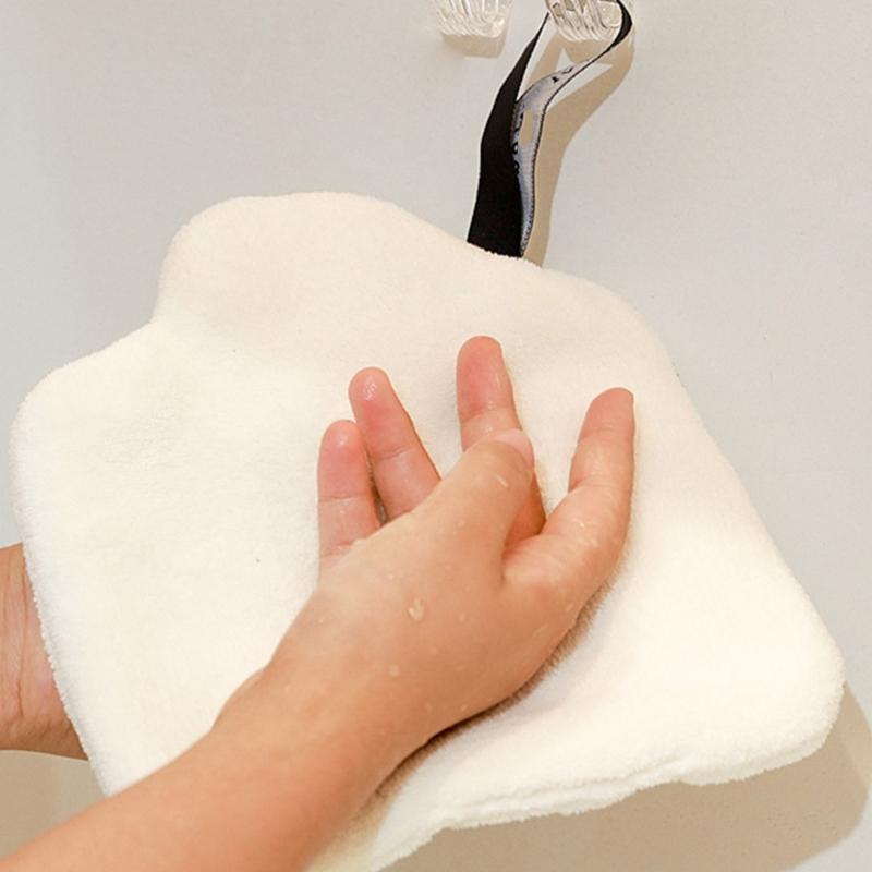 Hanging Hand Towel with Hanging Lanyard for Kitchen & Bathroom, Hand Dry Towel Super Absorbent Fast Drying Washcloths