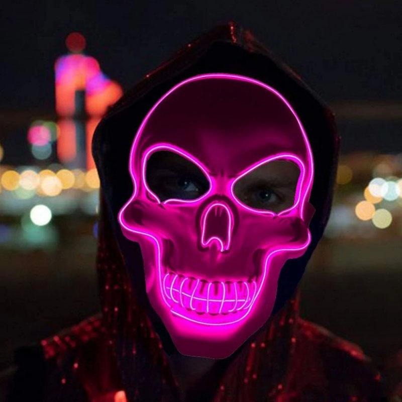 Halloween Horror Skull Mask Led Cold Light Mask Led Halloween Mask Cosplay Mask Halloween Party Decoration Luminous Skull Masks