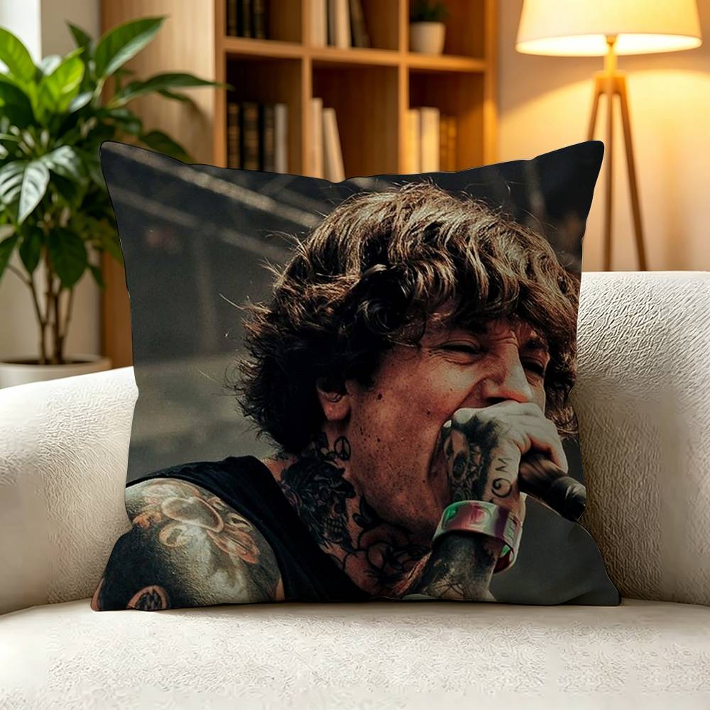 BBring Me the Horizon Metal Band Square DoubleSided printed Pillow Case Bedroom Bedside Pillow Sofa Cushion Cover