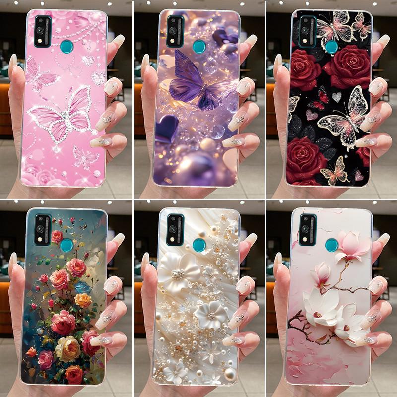 For Honor 9X Lite JSN-L21 JSN-L22 JSN-L23 Case Clear Fashion Butterfly Flowers Soft TPU Silicon Cover Honor 9XLite Phone Casing