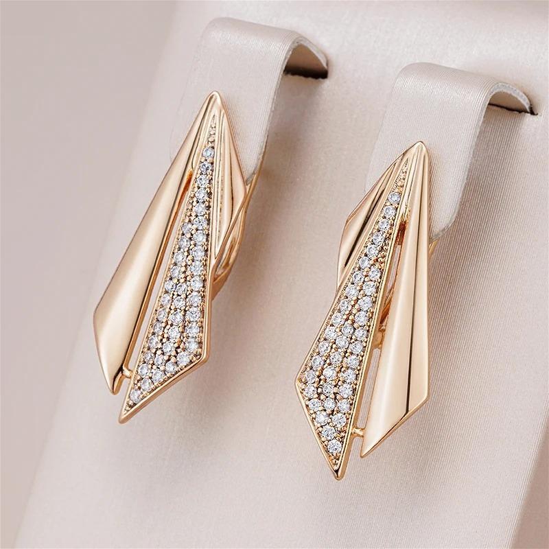 Eingelegter synthetischer Zirkonia vergoldeter Creolen-Ohrring für Damen Exquisite tägliche Party-Schmuck-Accessoires Ohrringe Geschenke