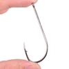 100pcs High Carbon Steel Barbed Fishing Hooks with Ringed Shank, Double Back, Long Shank, Straight Eye for Sea Fishing