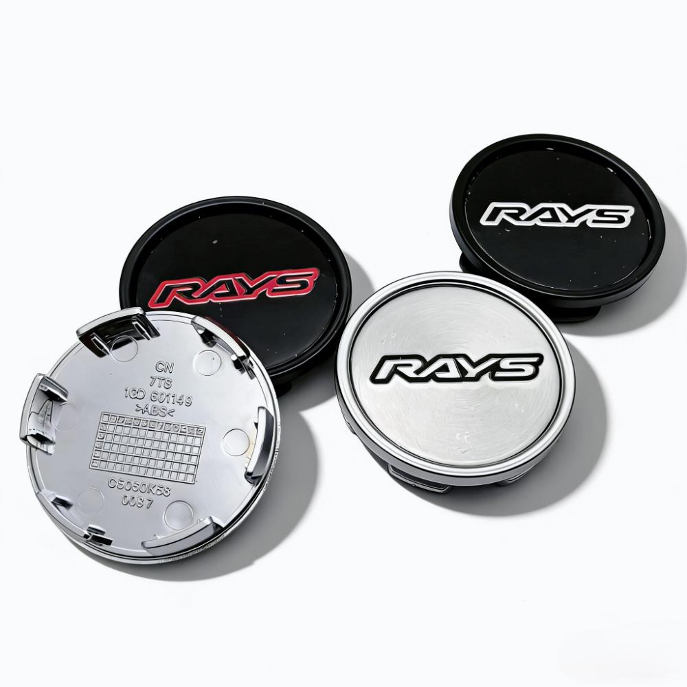 4 szt. 58 mm 53 mm Kołpaki Środkowe Kół Samochodowych Z Logo Rays Emblemat Odznaka Osłony Środkowe Piast Kół Pokrowiec Przeciwpyłowy Środka Felgi Zamienne Akcesoria Piast