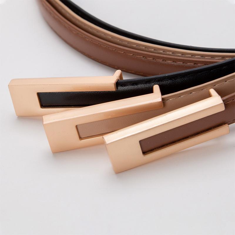 Women Korean Able Thin Waist Strap Metal Accessories Basic Belt Women Casual Porous Adjustable  Belts