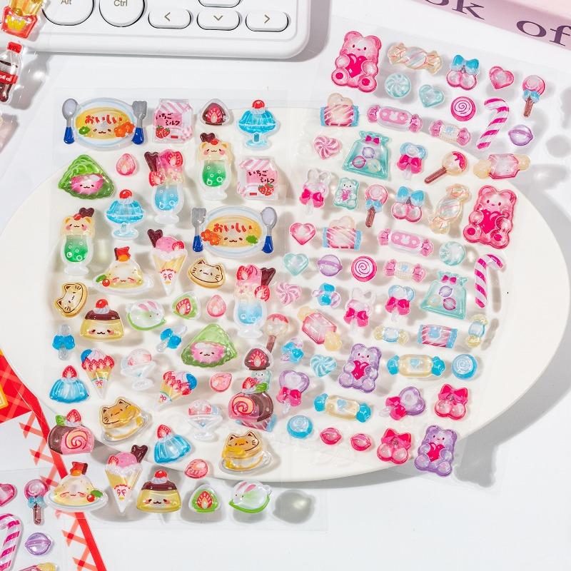 Cute 3d Embossed Relief Sticker For Diy Hand Account And Phone Case