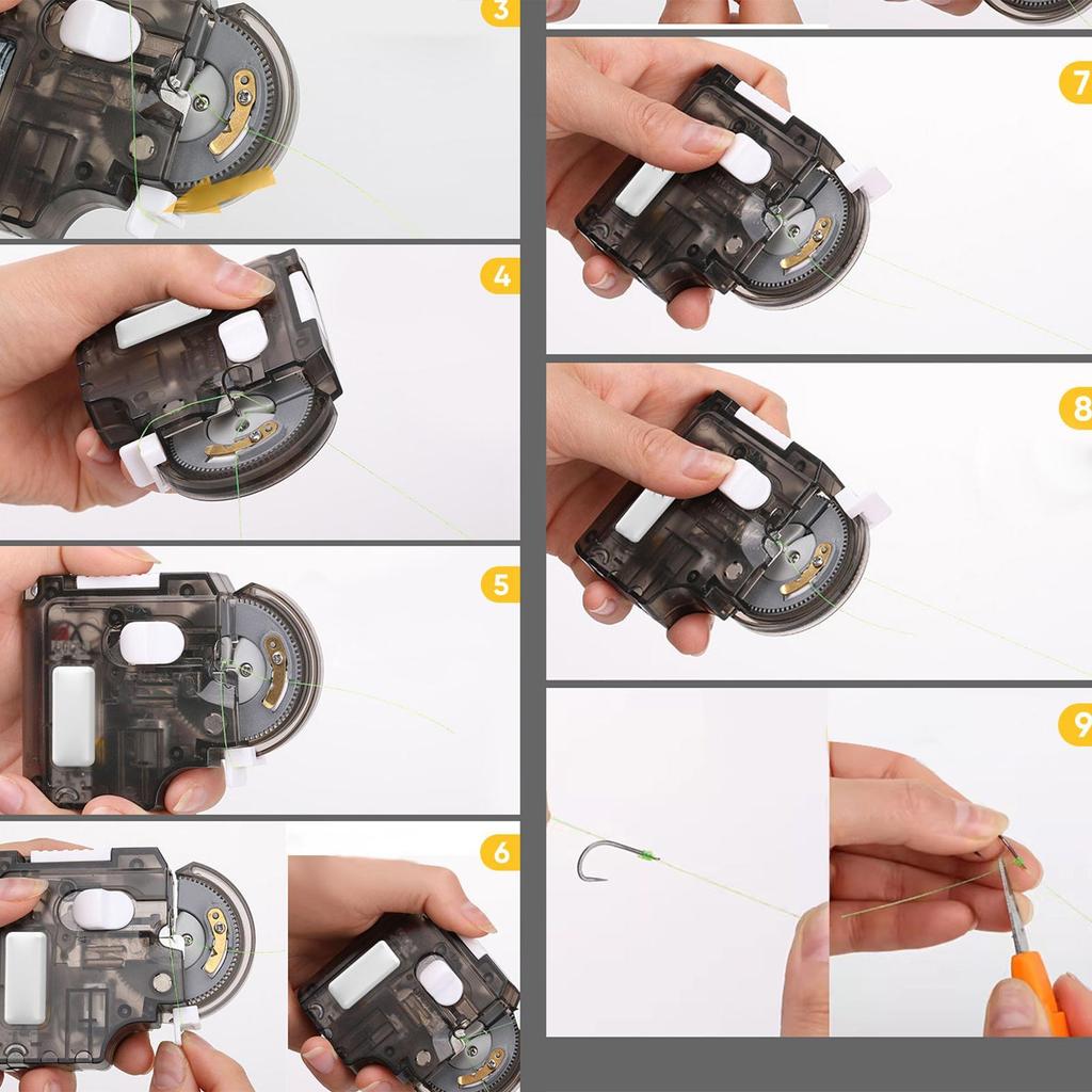 Automatic Fish Hook Tying Machine Electric Knotter Device Fishing Bobbin Knotter for Rivers Black Pits Reservoirs
