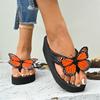 Fashion Women's Bowtie Wedges Sandals Plus Size Light Comfort Chunky Platform Casual Slippers Summer Thick Sole Non Slip Flip Flops
