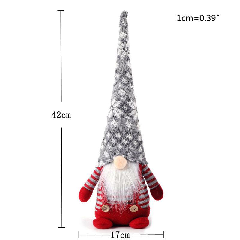 Christmas Swedish Gnome Long Hat Santa Plush Toys Doll Ornaments Holiday Decor KTY