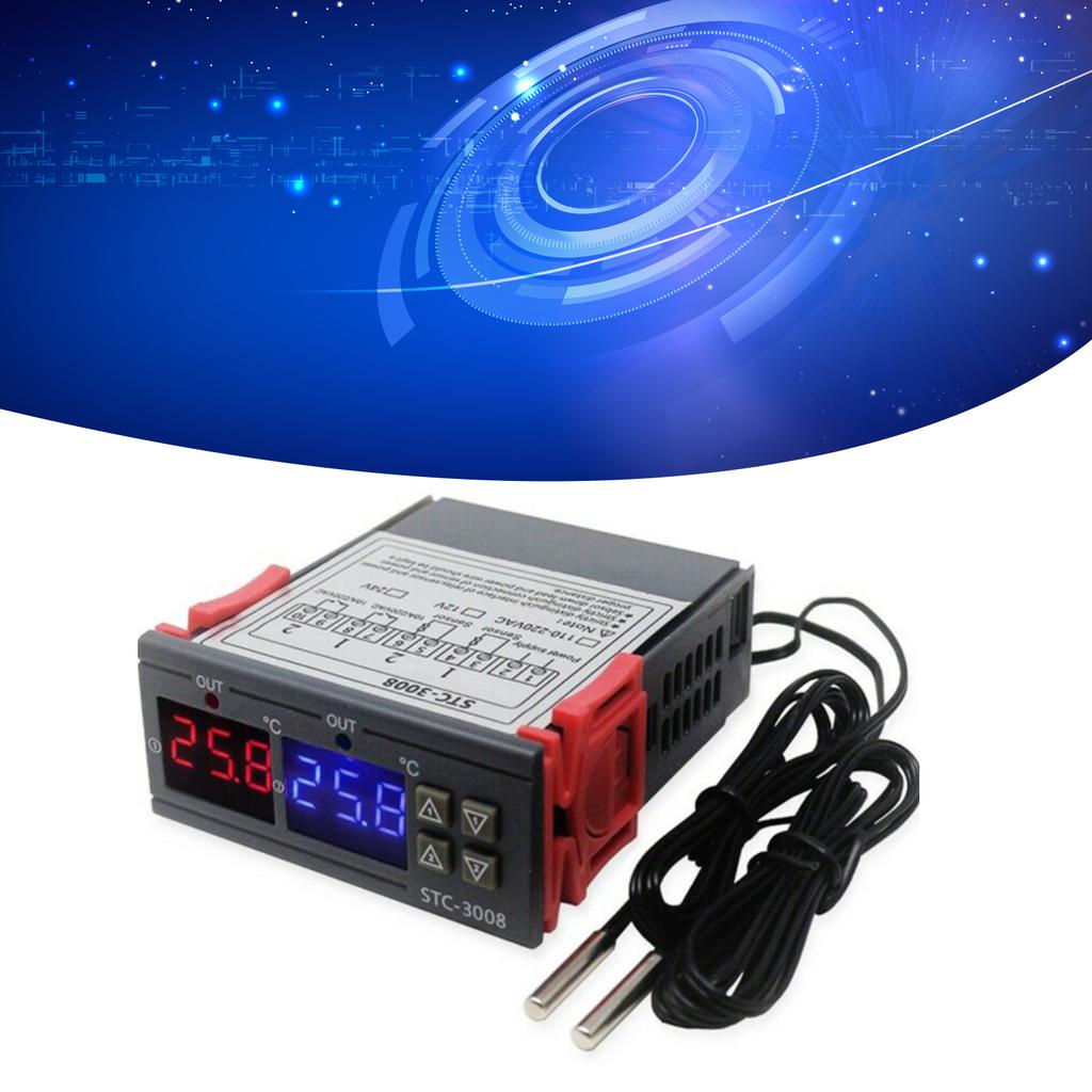 Digitalanzeige Temperaturregler Mikrocomputer Intelligenter Doppelregler Elektronischer Einstellbarer Schalter 12V