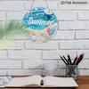 2D Flat, 1pc Round Aluminum Summer Beach Sign, Seashell & Flip Flop Metal Plaque, Ocean Wave & Starfish Coastal Design, Perfect for Beach House