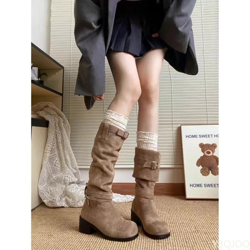 Fashion New Spring  Autumn Retro Fashionable Versatile Cowboy Boots Elegant Minimalist Tall Boots Women's Shoes