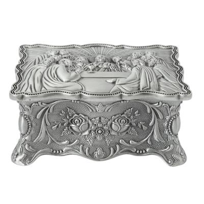 Vintage-Schmuckschatulle, farbecht, verhindert Kratzer, weicher Samt, Zinklegierung, dekorativer Schatz, Schmuckstück