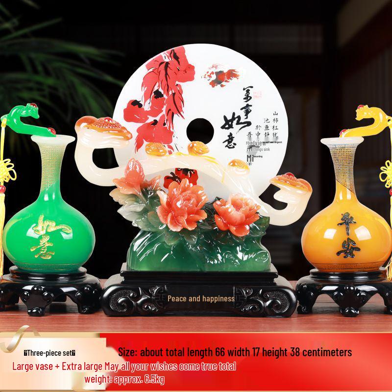 Ping An Kou Jade Stone Ornament for Wealth and New Home - Office and Living Room Decor