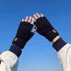 Winter Knitted Thick Thermal Half Finger Women Gloves Outdoor Warm Cotton Wool Driving Fingerless Touchscreen Glove