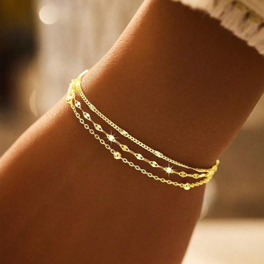 Cross-Border Fashion Multi-Layer Lip Chain Bracelet for Women - Exquisite Stackable Ornament