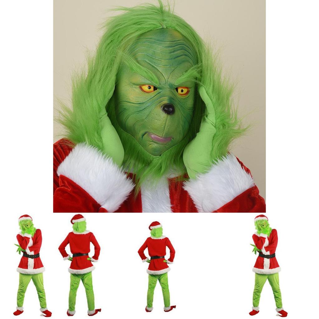 Halloween And Christmas Grinch Stole Christ Cosplay Costume Accessory Set For Halloween Adults Fantasy Event