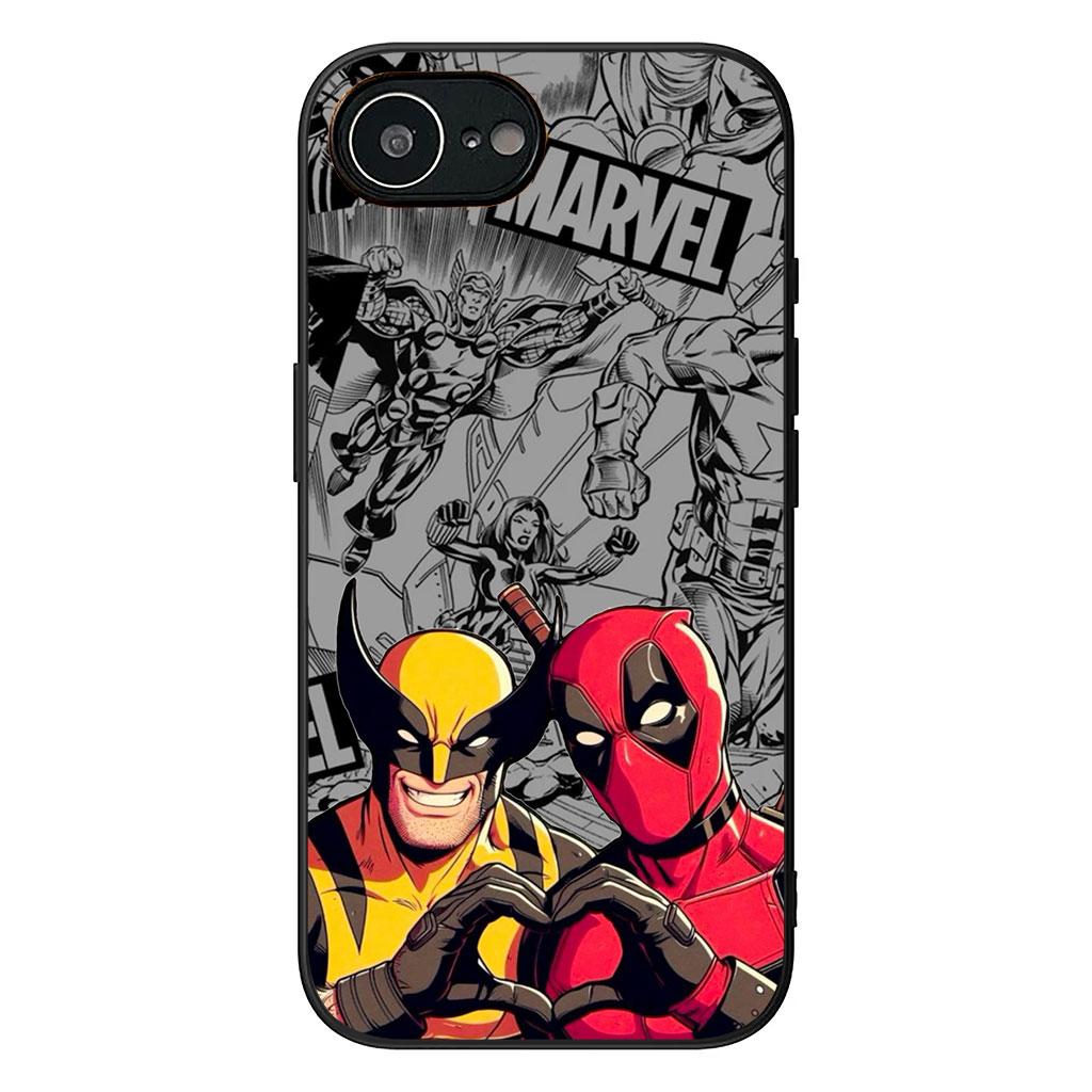 Wolverine Marvel Deadpool Casing Phone Cover for Apple iPhone 16 15 14 11 Pro Max 7 8 Plus SE2 SE3 SE 2022 2020 Case