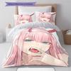 DARLING in the FRANXX Zero Two Pattern Bedding,Quilt Set Quilt Cover Pillowcase Home Birthday Gift (1 * duvet cover + 2 * pillowcase, without core)