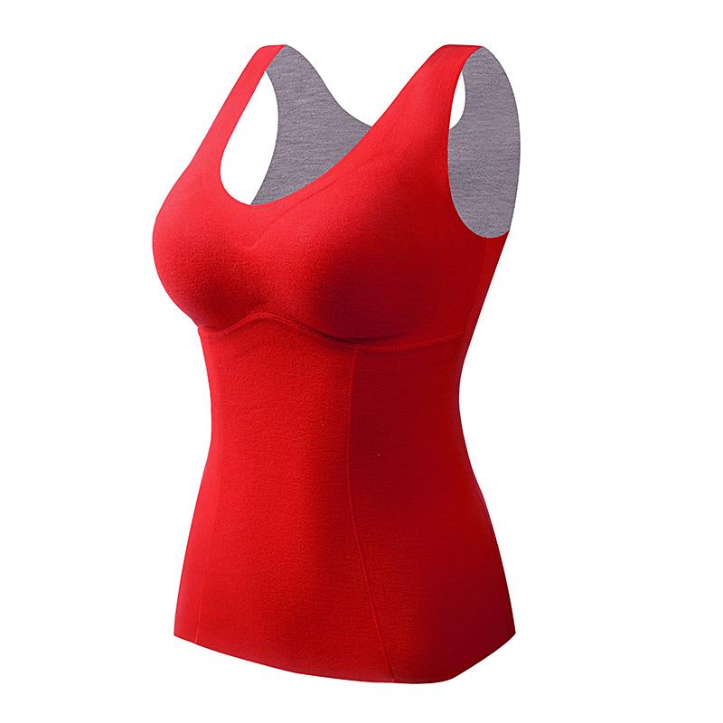 Women's Cashmere Silk Padded Vest: Warm, Plus Velvet Inner Top 4033
