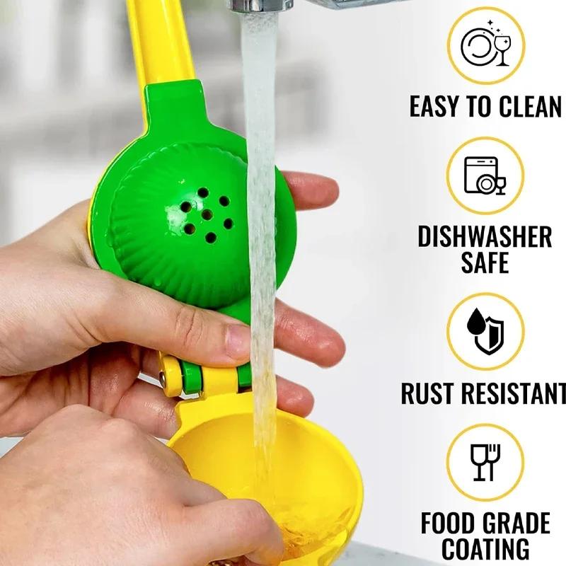 2 In 1Fresh Presser Fruit Extractor Orange Citrus Lime Lemon Squeezer Hand Press Metal Portable Household Juice Squeezer