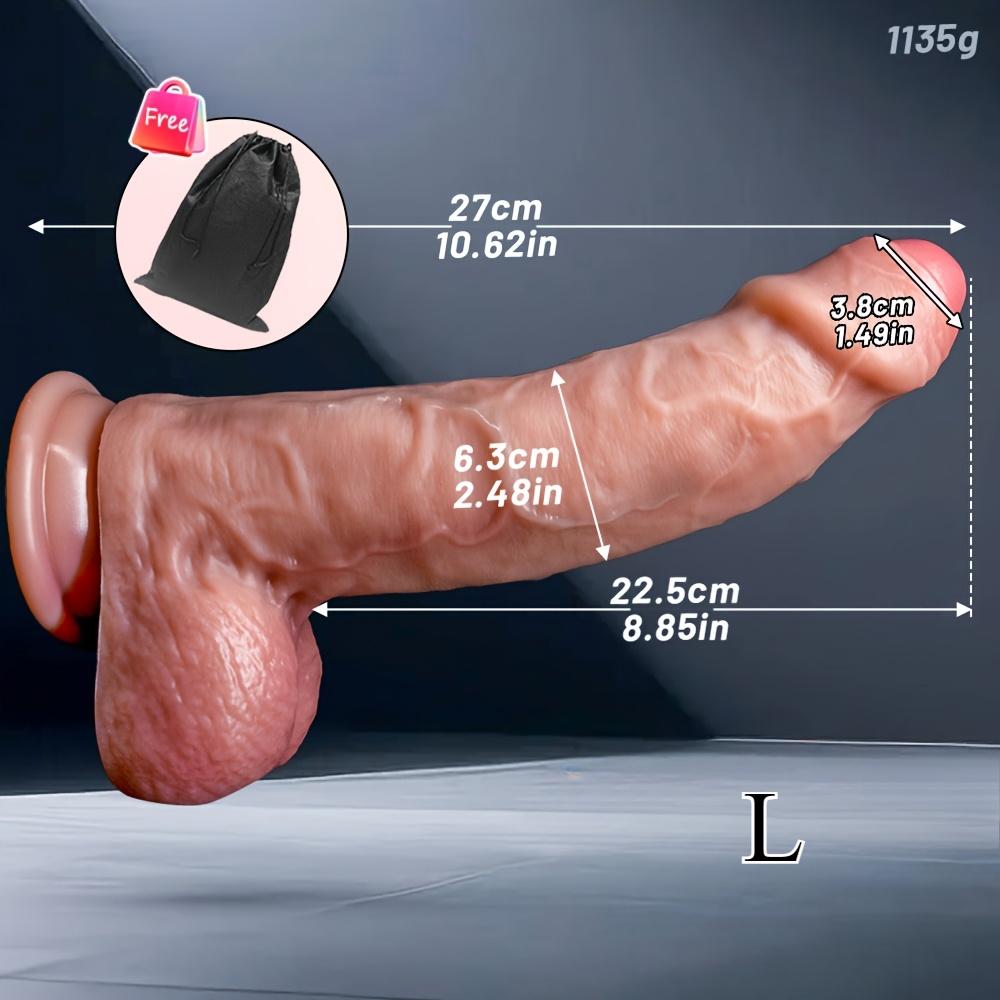 10.62-Inch Realistic Foreskin Dildo, Soft Liquid Silicone Penis with Natural Curve, Lifelike Veins, Strong Suction Cup, Anal & G-Spot Adult Toy