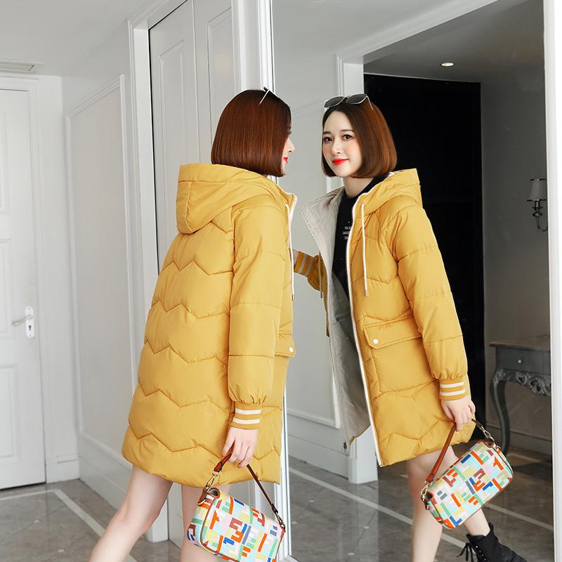 Winter New Korean Version Large Size Coat Cotton Coat Medium and Long Loose Women's Cotton Coat
