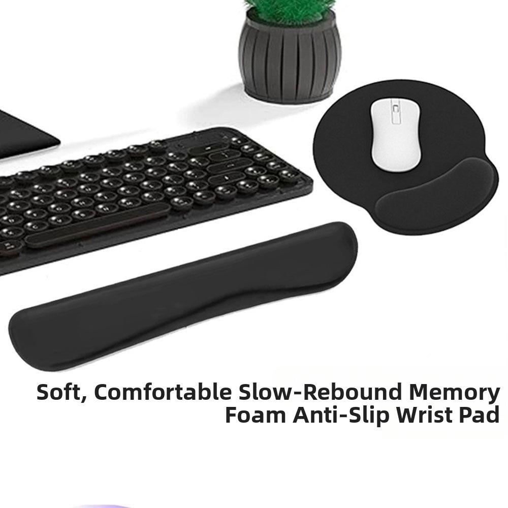 2Pcs/Set Comfortable Ergonomic Keyboard Wrist Rest Slow Rebound Wrist  Mat  Office Use