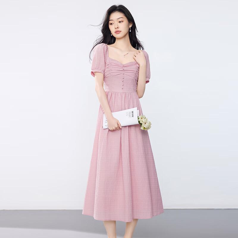 JOY SPEAKER Square-Neck Slimming Midi Dress