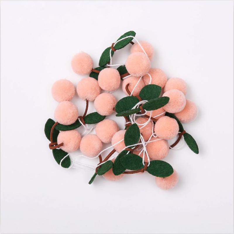 

Bayberry Felt Ball Handmade Garland String Hanging Ornaments Hair Ball Wall Hanging Pendant Kids Room Decoration розовый