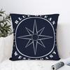 Nordic Dark Blue Nautical Collection Pillow Case Print Pillow Cover Funny Cushion Cover For Sofa Car Home Decor