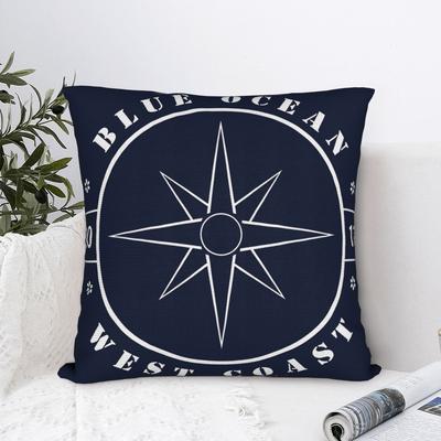 Nordic Dark Blue Nautical Collection Pillow Case Print Pillow Cover Funny Cushion Cover For Sofa Car Home Decor