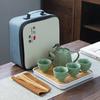 Portable Ceramic Ding Kiln Travel Kung Fu Tea Set Kuaike Cup Storage Bag Company Event Gifts