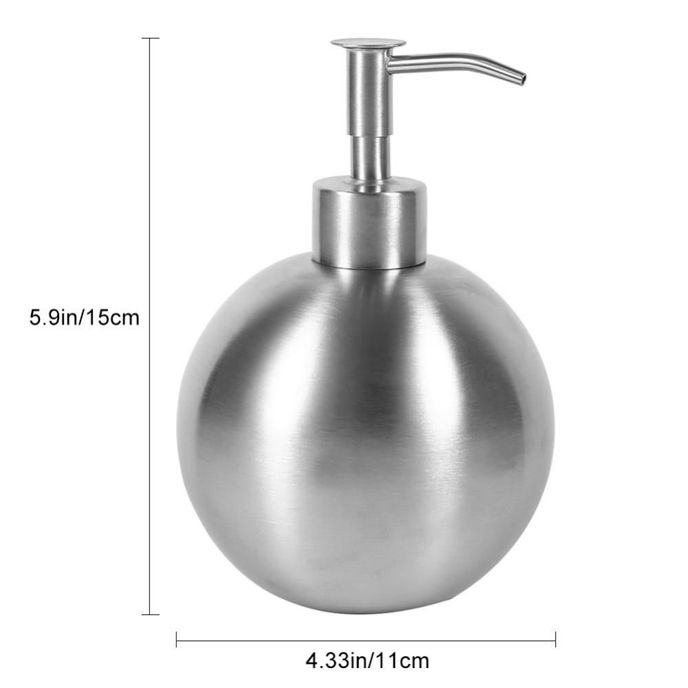 Silver Soap Dispenser Ball Shaped Pump Dispenser Bottle Bathroom Shower Kitchen