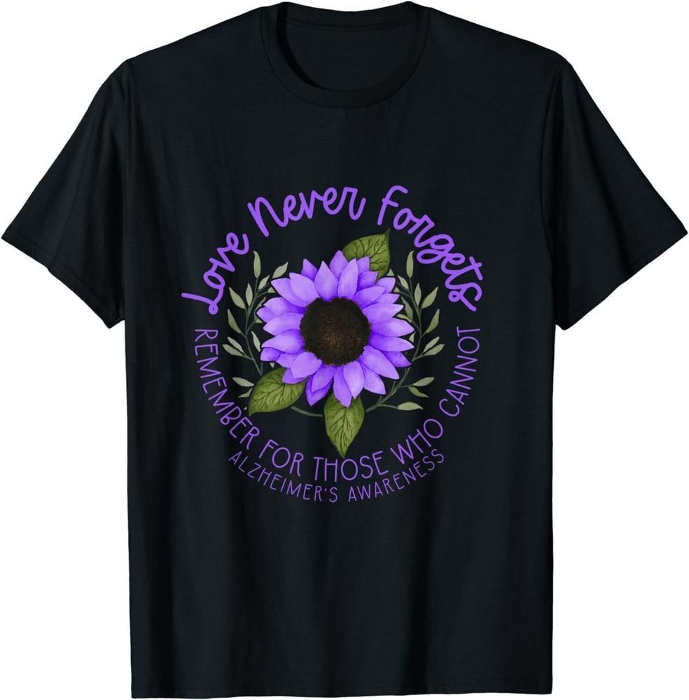 Alzheimer Awareness Tee for Women Purple sunflower T-Shirt Unisex T-Shirt XXL
